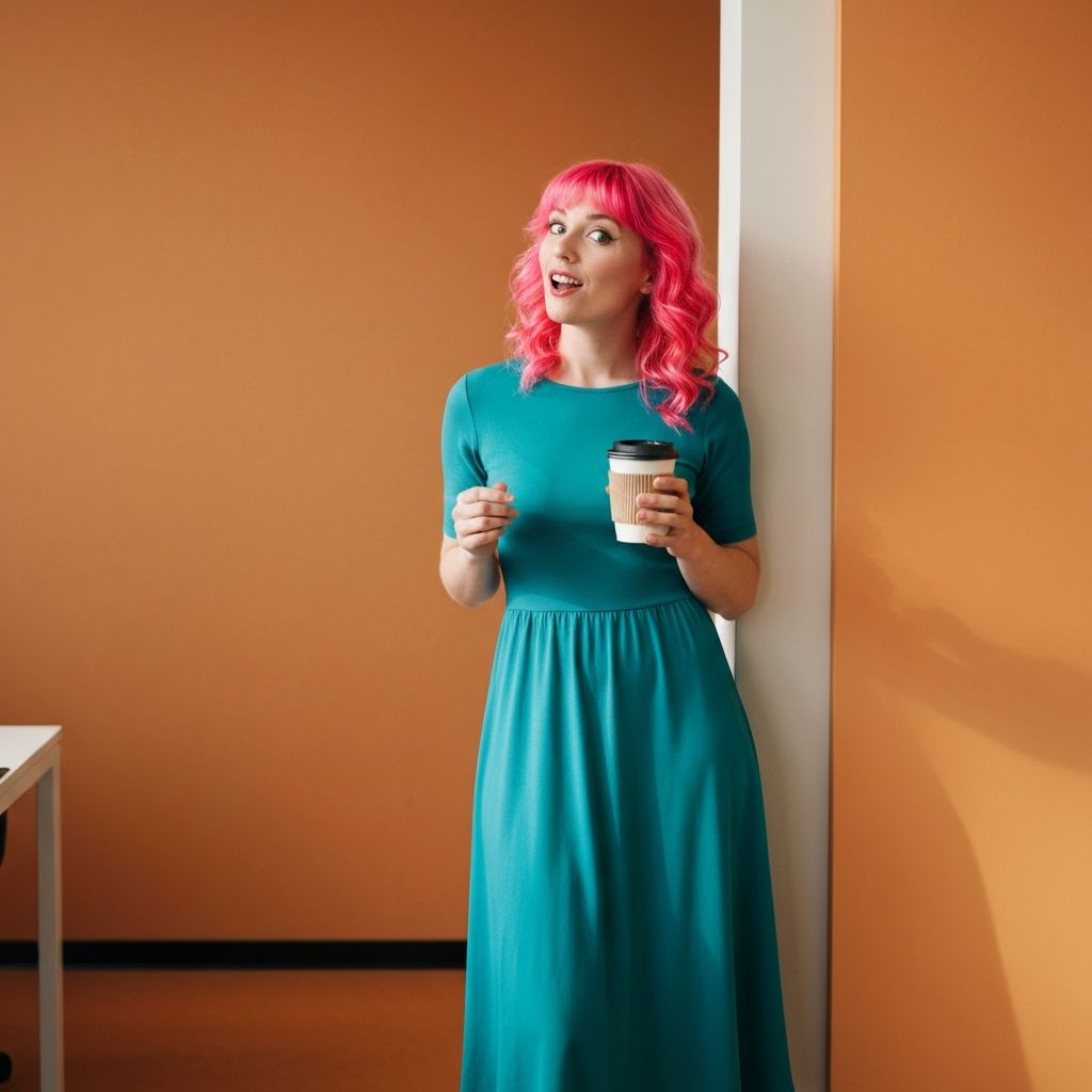 Porträtfoto von Julia Maier, Redakteurin, in einem modernen Büro mit Pflanzen im Hintergrund